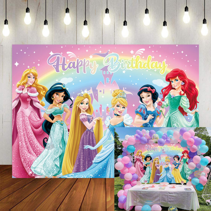 COD Princess Theme Birthday Decoration,Princess backdrop,Disney ...