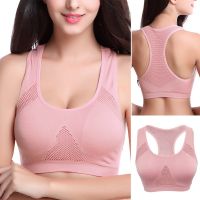 Women Sports Absorb Sweat Top Mesh Breathable Push Up Padded Casual