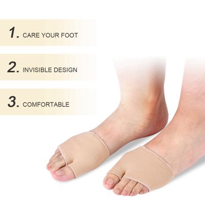เจลปลอกนิ้วเท้าสำหรับรักษาอาการปวดที่กระดูกฝ่าเท้า Relief Relief ป้องกันการกระแทกส่วนหน้า2ชิ้น