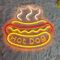 Hot Dog Shaped Pizza Hamburger Neon Signs Food Neon Light Up Night Pizza LED Sign Convenience Store Home Restaurant Ceiling Lights