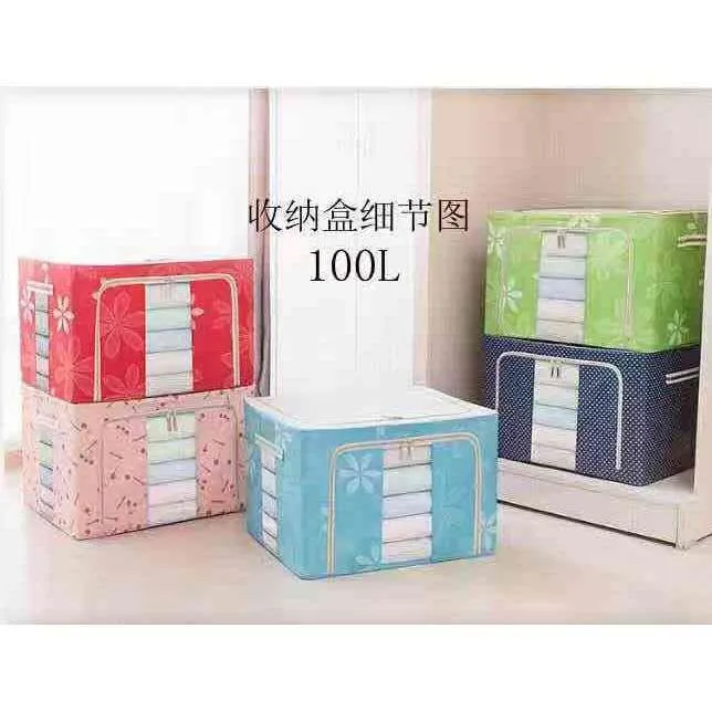 Storage Box 100L Oxford Steel Frame Storage Box Clothes storage box Storage Box Lazada PH