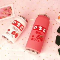 Creative Stainless Steel Japan Juice Candy Color Drink Cans Thermos Portable Unisex Students Personality Trendy Straw Cup