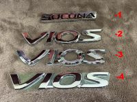 SOLUNA VIOS TOYOTA LOGO BADGE สติ๊กเกอร์ ตรา สัญลักษณ์ อักษร ฝาท้าย โลโก้ วีออส โตโยต้า สีเงิน โครเมียม chorme silver