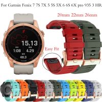 【CHUYANG SHOP】   26/20/22มม. ซิลิโคนสายนาฬิกาแบบปลดเร็วสำหรับ Garmin Fenix 5 5S 6 6S Pro 935 3 HR MK1นาฬิกา Easyfit สายรัดข้อมือนาฬิกา