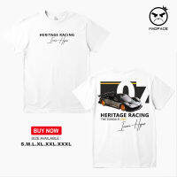 เสื้อยืดพิมพ์โลโก้ HERITAGE RACING ผ้าฝ้าย  (แขนสั้น) ผู้ชาย กราฟิกรถสปอร์ต จัดส่งทันที