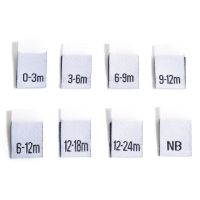 Polyester Number Size Labels Tags For Baby Clothings Rectangle White Woven Labels Fabric Garment DIY Sewing 4cm x 1.2cm 100PCs Stickers Labels