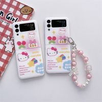 Nancy Electron】เคสโทรศัพท์น่ารัก Sanrio Hello Kitty สำหรับ Samsung Galaxy Z Flip4 Flip3 Z Flip 4 3 Zflip3 Zflip 5G ถุงลมนิรภัย Zflip4