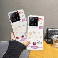 Ins เคสโทรศัพท์ Case Xiaomi 13T Pro 13 Pro Lite Redmi 12 12C Note 12 Pro+ Plus 5G 4G เคส Cover สติกเกอร์กระต่ายการ์ตูนน่ารักใหม่ใสป้องกันการตกเคสอ่อนแฟชั่น2023