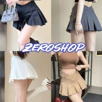 Zero shop?พร้อมส่ง? (Zero-2306) กระโปรงกางเกงเอวสูง ดีเทลเว้าเอววี ทรงจีบหน้าหลัง -NZ-XM