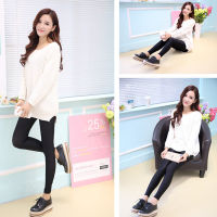 hang qiao shopNine-point Glossy Pants Spring and Summer Thin Section Ladies Black Feet Tights Were Thin Step on The Outside Wear Leggings