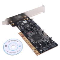 การ์ดควบคุม RAID PCI 4พอร์ตการ์ดขยาย2.0 SATA II พร้อมชิป Sil3114พอร์ต Sata แบบอินเทอร์นอล PCI การ์ดควบคุม Raid อะแดปเตอร์ FJK3825