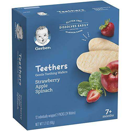 Gerbers Teether Gentle Teething Wafers Banana Peach / Strawberry