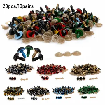 100pcs 6mm/8mm/9mm/10mm/12mm DIY Plastic Safety Eyes and 100pcs Washers  Dolls Toys Accessories Animal Making Craft Eyes 