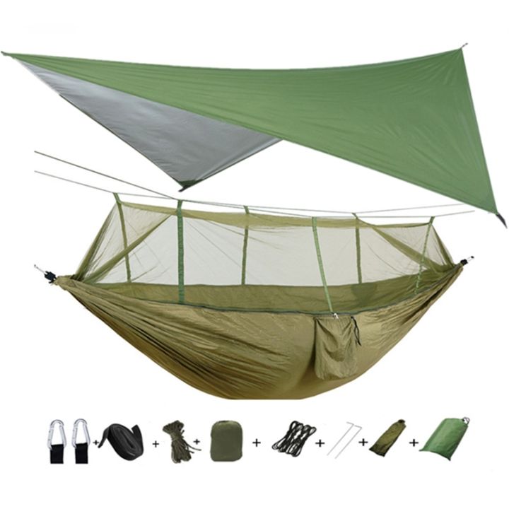 portable-camping-hammock-with-mosquito-net-or-waterproof-rain-fly-tent-tarp-double-outdoor-lightweight-nylon-hammock