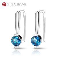 GIGAJEWE Moissanite D Nova Pink/Blue Color VVS1 1/0.6Ct 925 Silver Drop Earring 18K Gold Plated Diamond Test Passed Jewelry