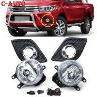 ♨☼❧ Car Front Bumper Fog Light Lamps 12V H11 Halogen with Harness For Toyota Hilux Revo M70 M80 2015 2016 2017 2018 Car Accessories