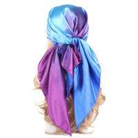 Gradient Silk Scarf Headwraps For Women Fashion Hair Accessories Foulard Femme Luxe Bandana Cheveux Hijab Headscarf Hoofddoek