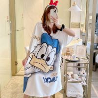 --SY23726❡ 23 summer new jamas ghtdress female short-sed ice silk th summer cute cartoon long student