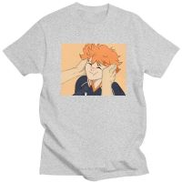 Cool ชายวอลเลย์บอล Anime Haikyuu เสื้อยืดแขนสั้น Crewneck Cotton Tshirt พิมพ์ S