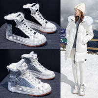 Snow Boots Women 2021 Winter Platform Ins Fashion Casual Fur Inside Warm Shoes Anti Skid Thick Bottoms Plush Ankle Boots