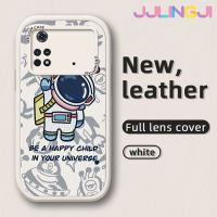 Jlingji เคสสำหรับ Xiaomi Poco M4 Pro 5G Redmi Note 11T 5G Note 11S 5G เคสลายการ์ตูนน่ารักนักบินอวกาศดีไซน์ใหม่นุ่มหนังบางซิลิกาเคสโทรศัพท์เจลฝาปิดเลนส์เต็มกล้องเคสกันกระแทกกันกระแทก