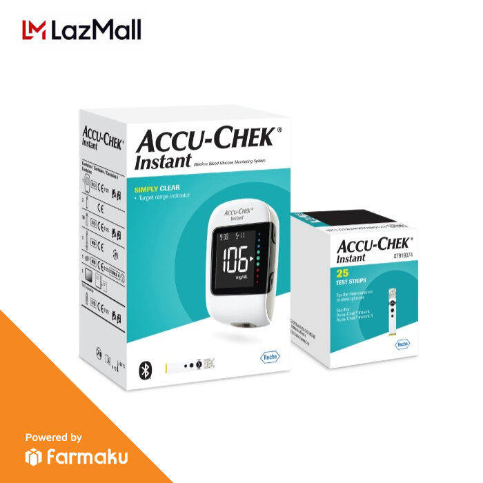 AccuChek Instant Paket Alat Cek Tes Gula Darah (Alat, Strip, Lancet) Lazada Indonesia