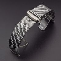 Stainless steel strap For Omega strap 007 Diver Seamaster 300 Woven Metal Milanese Bracelet for 20mm watch band wristband