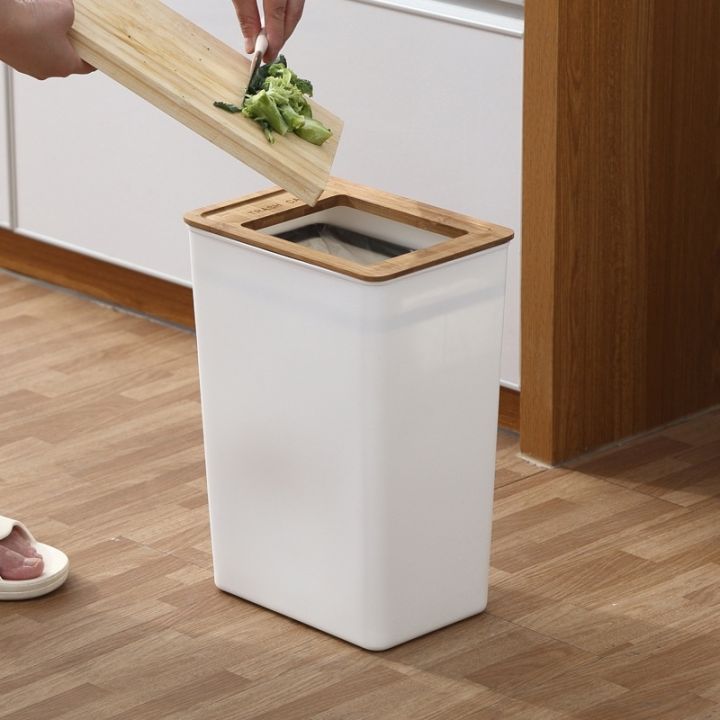 โทนสีขาวแบบนอร์ดิก-ห้องนั่งเล่นครัวถังขยะกระป๋องขยะสีขาวเรียบง่ายสำหรับใช้ในบ้านหรือสำนักงาน