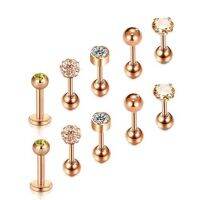 【LZ】☋™  16g labret lábio anéis orelha cartilagem brincos studs aço cirúrgico monroe lobo tragus conch corpo piercing barbell 1/4  6mm