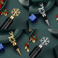 【LZ】☊✺  Liga Rolha De Garrafa De Vinho Forma De Elk Snowflake Série De Natal Decoração De Garrafa Festa Temática Presentes Criativos