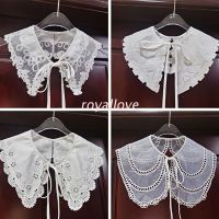 COD Four Lace Womens Fake Collar Cute Triangle Strap Hollow Sweater Accessories