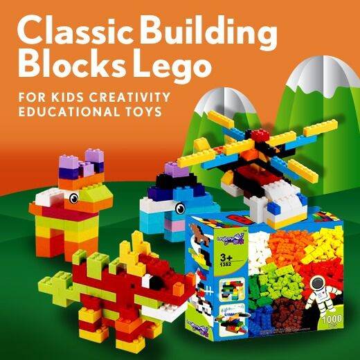 Classic Building Blocks Lego Size for Kids Creativity Educational Toys ...