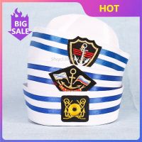 New Adult Kids Sailors Party Cosplay Military Hats White Navy Marine Captain Cap with Anchor Sea Boating Nautical Children Hats