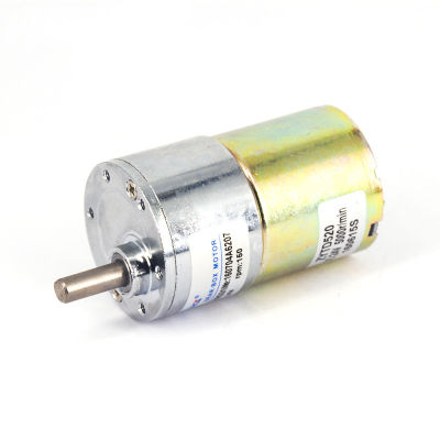 【Worth-Buy】 เพลาเส้นผ่าศูนย์กลาง6มม. Dc 24V 12V เกียร์ปรับได้2-600Rpm 2/5/10/20 // 60/100/200/300/500/600pm