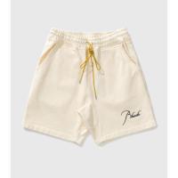 High street RHUDE TERRY SHORTS classic small logo embroidered sports casual style drawstring shorts