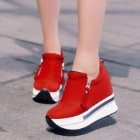 CODyx648 Women Wedges Boots Platform Shoes Slip On Ankle Boots