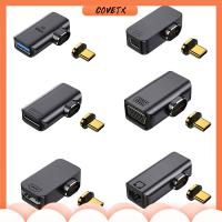 COVETX โทรศัพท์มือถือสำหรับมือถือ USB-C ที่รองรับ HDMI ตัวแปลงวิดีโอ อะแดปเตอร์ Type C Gigabit RJ45 แม่เหล็กแบบแม่เหล็ก DP มินิ