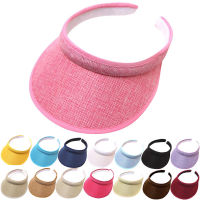 [hot]Spring Summer Breathable Straw Sun Hats Topless Empty Sun Visor Cap hat Ladies Adjustable Nature Straw Topless Beach Trip Cap