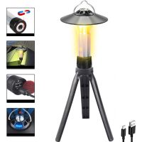 Portable Camping Light with Magnetic USB Rechargeable 4 Lighting Modes Camping Lantern Outdoor Led Flashlight Tent Camp Supplies