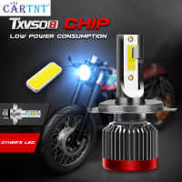 CarTnT 1ชิ้น Super Bright H4 LED รถจักรยานยนต์ไฟหน้าหลอดไฟ COB 10000Lm 35W สีขาว Hi Lo Beam หมอกโคมไฟกันน้ำมอเตอร์ไซด์สกู๊ตเตอร์ LED โคมไฟ