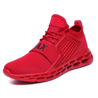 2019 Male Fashion Trainers Men Shoes Breathable Sneakers Casual Walking Lightweight Black Red Sneaker Sapato Masculino Size 48