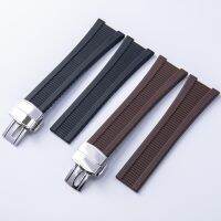 25x13mm Brown Black Blue Rubber Silicone Folding Buckle Watchband Fit For Patek Philippe Strap Nautilus Series Free Tools