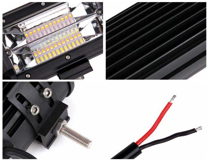 สว่างมาก-รุ่น-2-เเสง-led-light-bar-ไฟสปอร์ตไลท์-ไฟหน้ารถ-ไฟท้าย-72w-12v-24v-รุ่น-dual-light-ชนิด-2-เเสง-ขาวเเละเหลือง-4000-k-6000-k-งานพรีเมี่ยม-จำนวน-1-ชิ้น