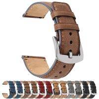 Fullmosa Genuine 22mm Leather Watch Strap 20mm Watch Band for Samsung Galaxy Watch 4 Strap Huawei Garmin Amazfit 18mm Watchband