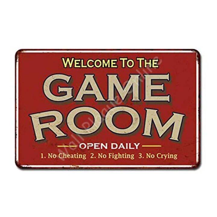 257Game Room Metal Tin Sign Rustic Gameroom Signs Home Vintage