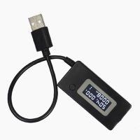 LCD พกพาขนาดเล็กเครื่องตรวจจับ USB โวลต์มิเตอร์แอมมิเตอร์ที่ชาร์จไฟเคลื่อนที่ความจุทดสอบมิเตอร์แรงดันไฟฟ้าในปัจจุบันชาร์จจอภาพ