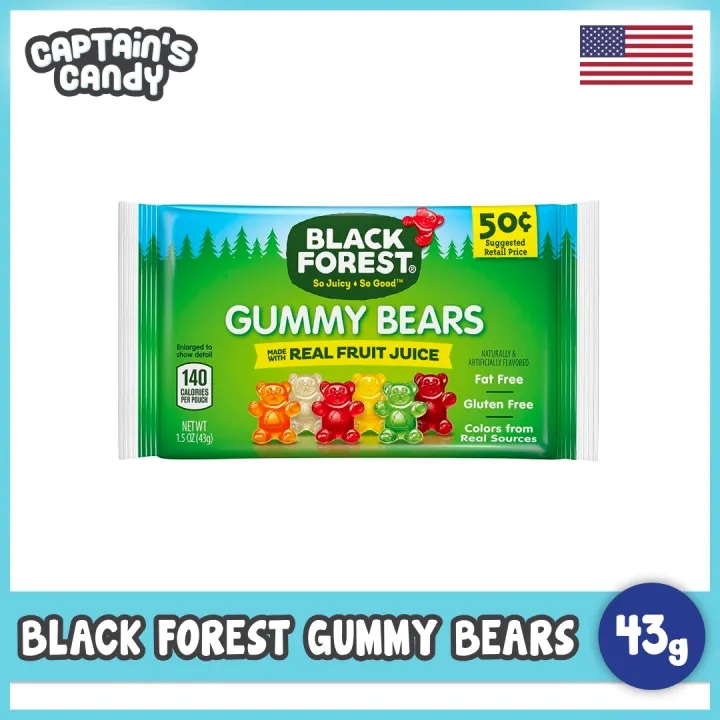 Black Forest Gummy Bears Candy, 43g, 1.5 Ounce, Snack Pack, American ...