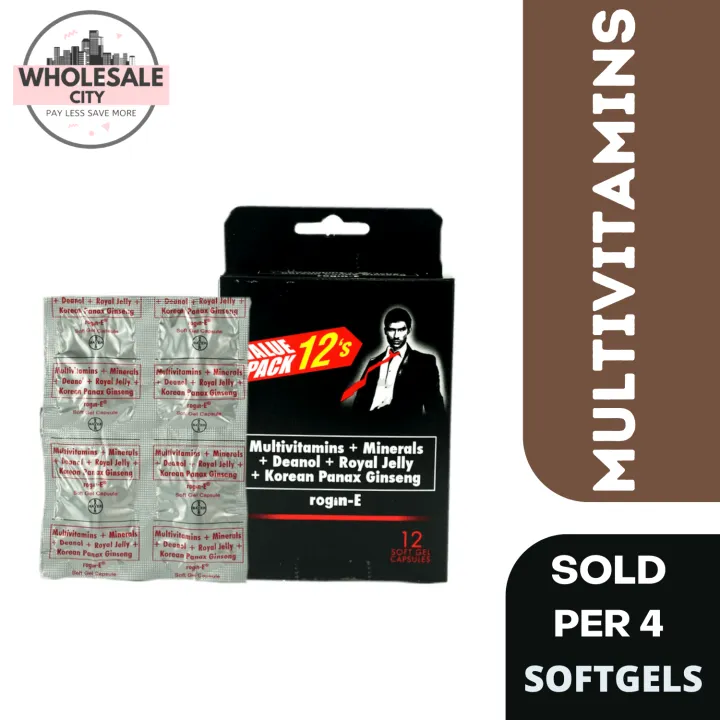 4 Softgels ROGIN E Multivitamins plus Minerals plus Deanol plus Royal