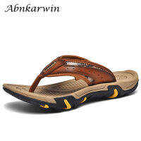 Lelaki Kulit En Flip Flops Selipar Kasut Musim Panas Luar Pantai Chanclas Hombre Chinelo Masculino Claquette Homme