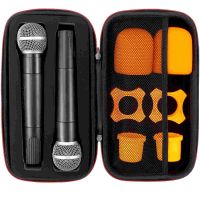 Wireless Microphone Case Eva Mic Case Storage Bag with Thicken Sponge Carrying Travel Case